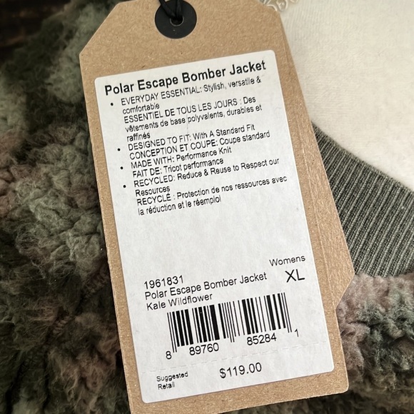 NWT Prana Camo Bomber Jacket Polar Escape - Picture 2 of 7